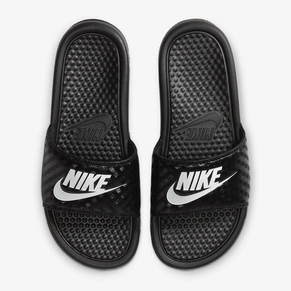 Nike Shoes - Nike Benassi JDI Women’s Athletic Black White Logo Slides Shoes size 11 Women’s